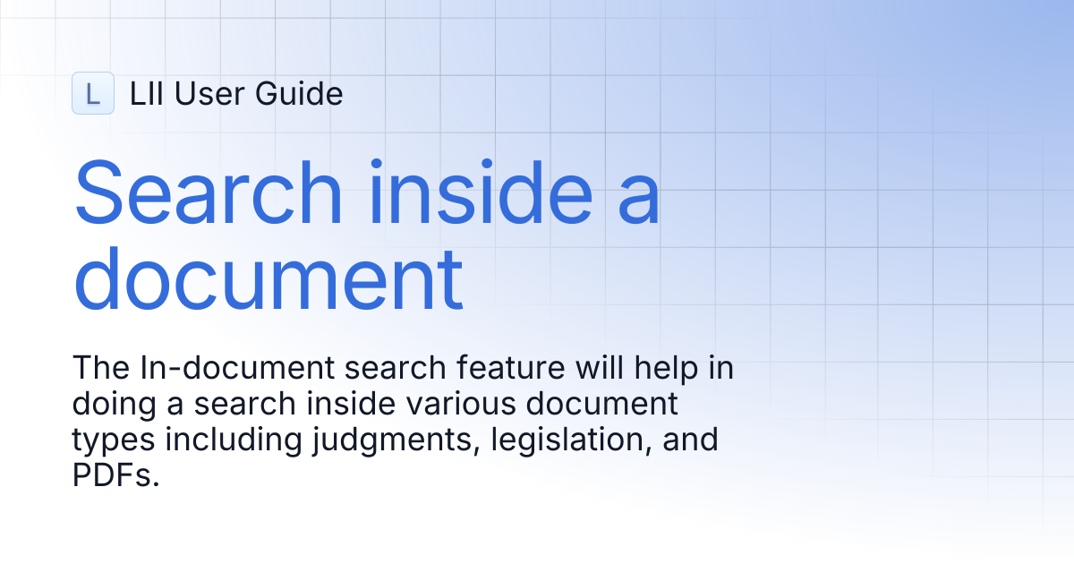 Search inside a document | LII User Guide